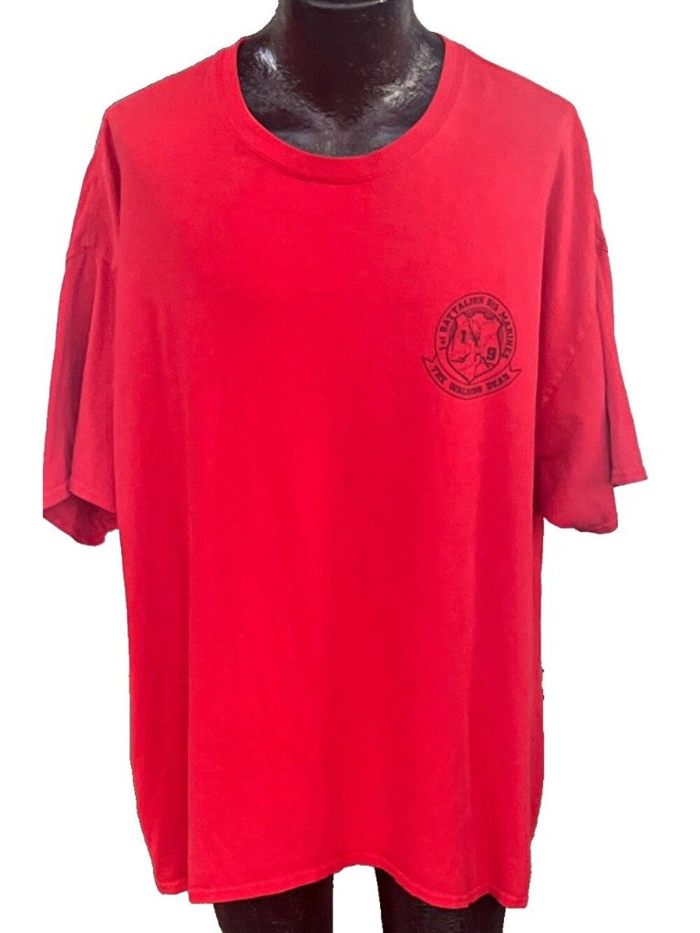 USMC 1st Battalion 9th Marines Walking Dead Grim Reaper Shirt Mens 3XL Red